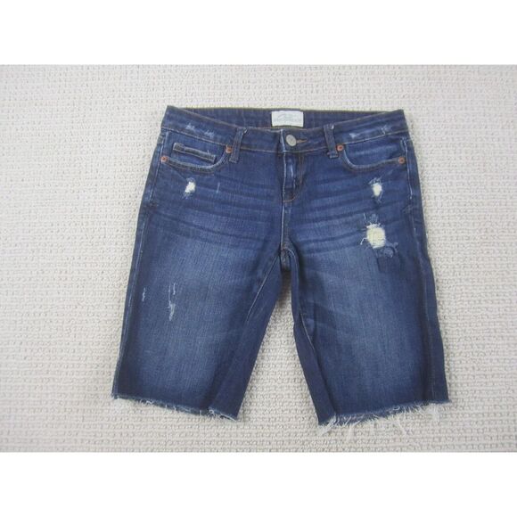 Aeropostale Shorts Womens 0 Blue‎ Jean Denim Jorts Distressed Cut-Off Cotton - Picture 1 of 9